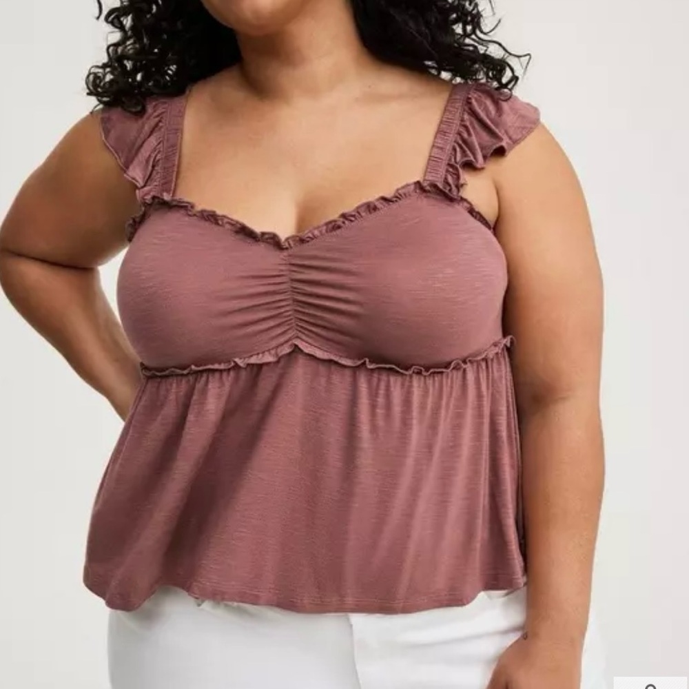 Torrid Flutter Sleeve Babydoll Crop Top